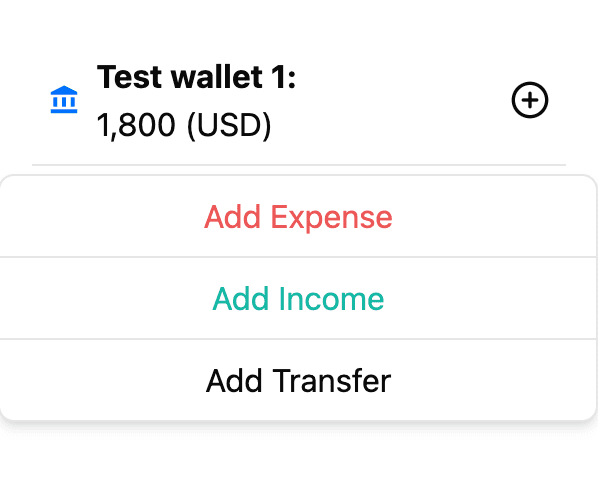 Add transaction forms screenshot